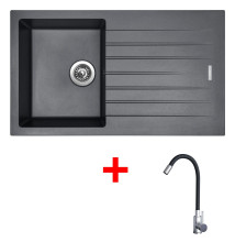 Sinks PERFECTO 860 Titanium + Elasta nerez/černá 